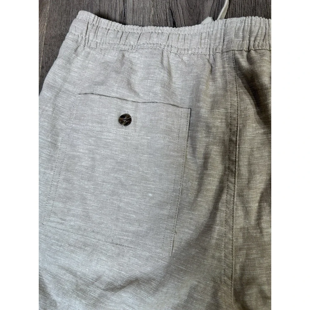 GAP Mens Pull-On Linen Shorts Lt KHAKI Size M Drawstring Pockets Comfort 1274 - Picture 5 of 10